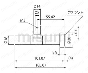 微距镜头SE-18系列 SE-18VM4（带同轴落射照明）外形图