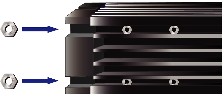 六角螺母插入 LLRVC 后槽的插入图