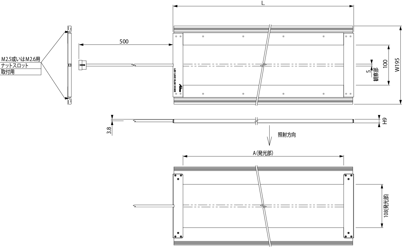 LLDMAC400F*/LLDMBC400F* 外形图示例