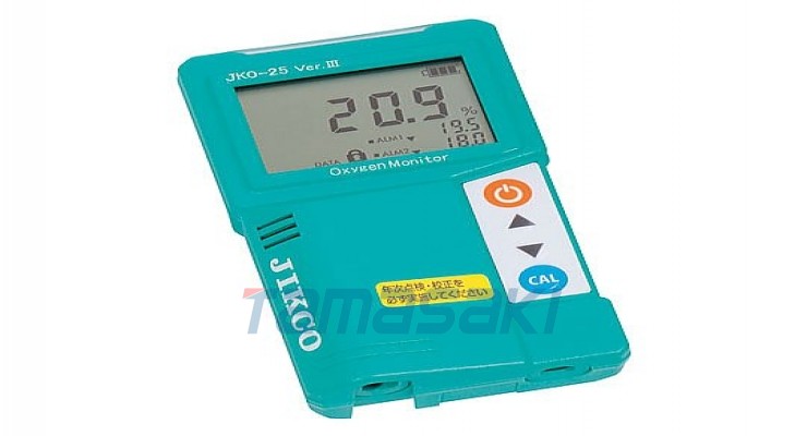 氧气监测仪（快速响应型​​） 内置传感器，带校准证书 JKO-25S3 [ICHINEN JIKCO Ltd.] 