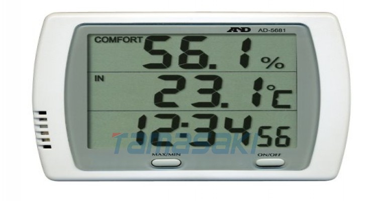 64-4055-12 带时钟功能的温湿度计，带通用（ISO）校准（检验报告+溯源系统图） AD5681-00A00 [A&D Company, Limited] 
