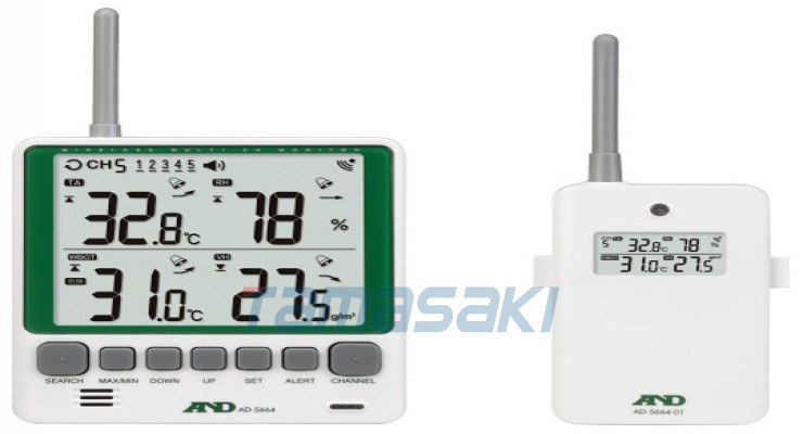 多路无线环境温湿度计主机/从机套装AD-5664SET [A&D Company, Limited] 