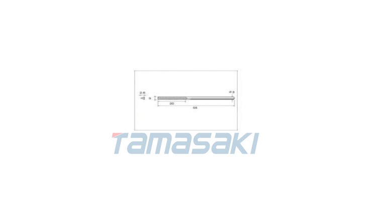 电镀金刚石锉刀（轴径3mm） 总长55mm 刃长20mm 刃宽3mm 62883 [NAKANISHI INC.] 