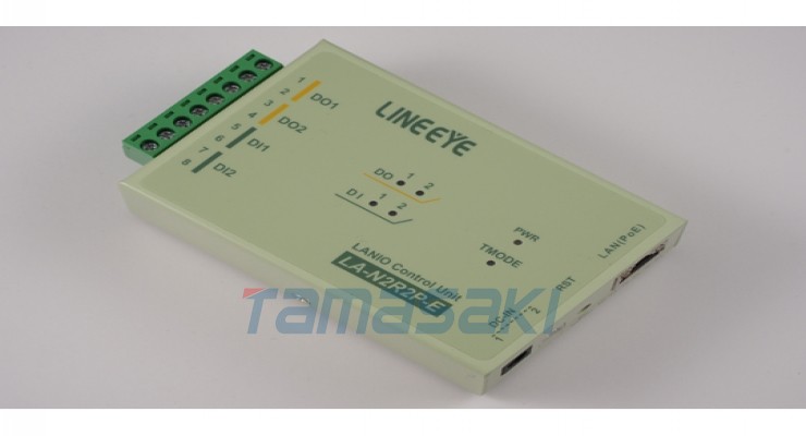 LAN 连接型数字 IO 单元 继电器接点输出 2 点 光电耦合器隔离输入 2 点（支持 PoE 电源型号） LA-N2R2P-E