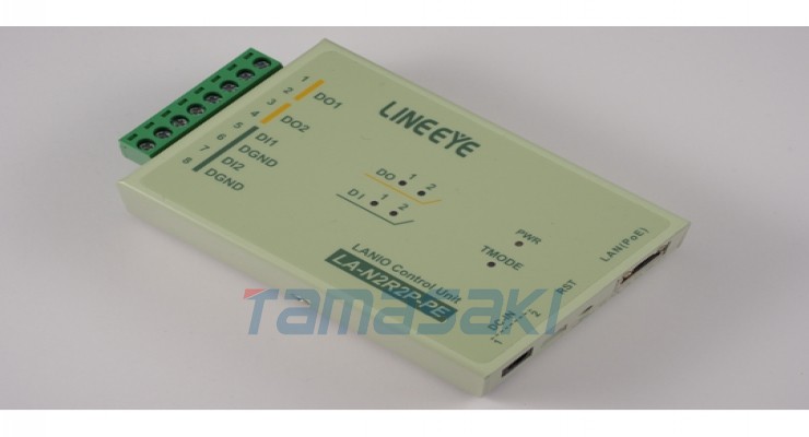 LAN 连接型数字 IO 单元 继电器接点输出 2 点 干接点输入 2 点（支持 PoE 电源型号） LA-N2R2P-PE LINEEYE蓝音爱