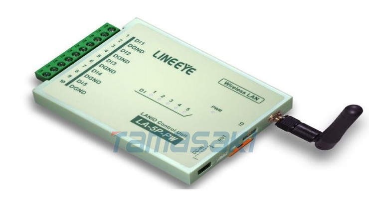 日本原装LINEEYE蓝音爱无线 LAN 连接型数字 IO 单元 5 个干接点输入 LA-5P-PW2