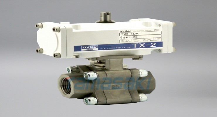 玉崎 KEIHIN京滨 气动球阀TX350-MDA+SKL-10双作用型