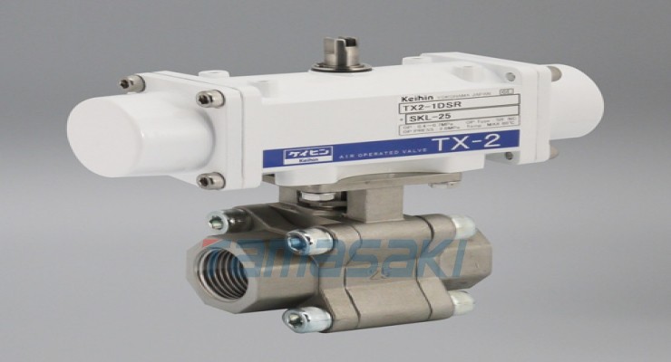 全新KEIHIN京滨 中压气动球阀TX350-MSR+SKL-10弹簧复位型